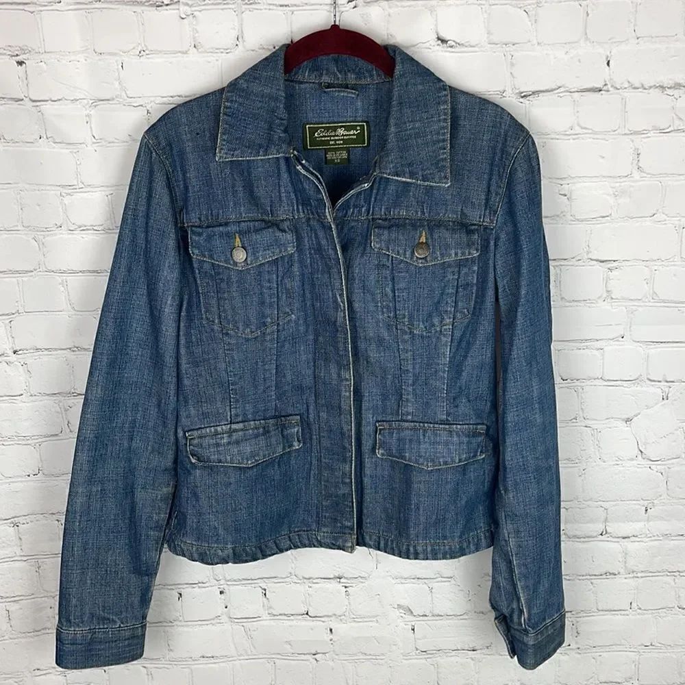 Eddie Bauer Jean Jacket Button Up Size XS